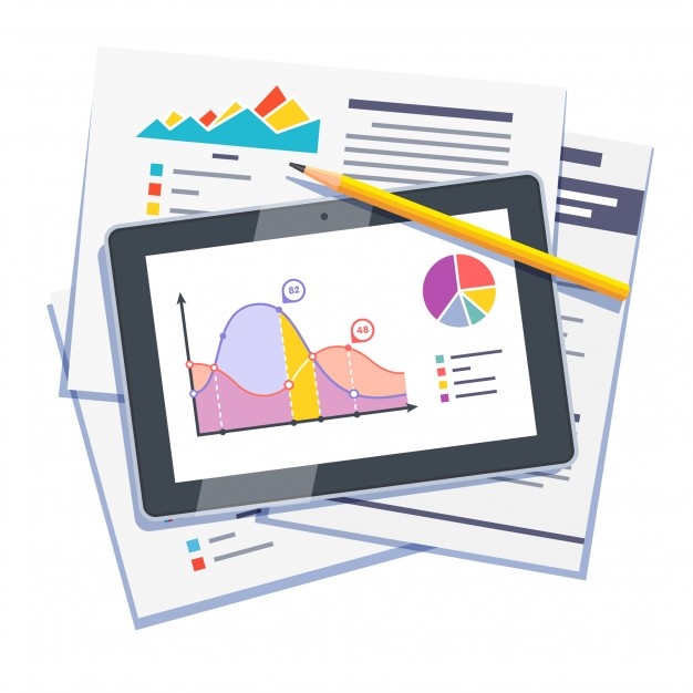 statistical data abstract on paper and tablet 3446 313